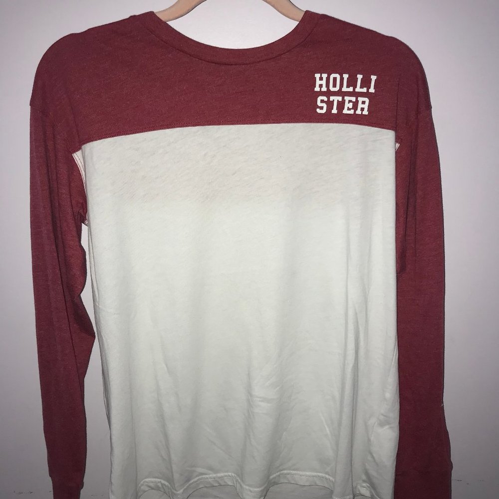 Red and White Long Sleeve Hollister Top